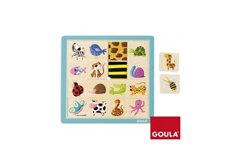 Puzzle Goula Puzzle en bois 16 pièces : les animaux et leurs couleurs