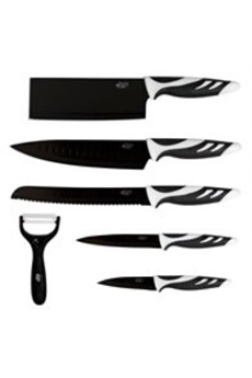 - knife and peeler set - 6 pcs - noir