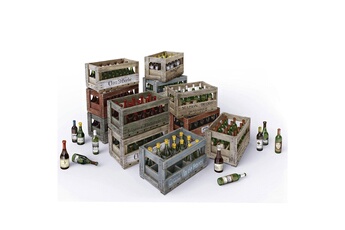 Maquette Mini Art Maquette bouteilles de vin et caisses en bois