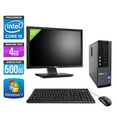 Ordinateur Optiplex 790 SFF + Ecran 22'' - Noir - Intel Core i5-2400 / 3.10 GHz - RAM 4 Go - HDD 500 Go - DVD - Gigabit Ethernet - Windows 7