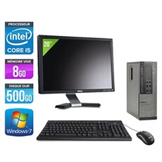 Pc Optiplex 7010 SFF + Ecran 20'' - Noir - Intel Core i5-3470 / 3.20 GHz - RAM 8 Go - HDD 500 Go - DVDRW - Gigabit Ethernet - Windows 7 Professionnel