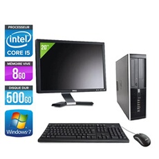 Ordinateur Elite 8100 SFF + Ecran 20'' - Noir - Intel Core i5-650 / 3.2 GHz - RAM 8 Go - HDD 500 Go - DVDRW - Gigabit Ethernet - Windows 7