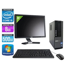 Ordinateur Optiplex 790 SFF + Ecran 20'' - Noir - Intel Core i5-2400 / 3.10 GHz - RAM 8 Go - HDD 500 Go - DVD - Gigabit Ethernet - Windows 7