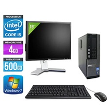 Ordinateur Optiplex 790 SFF + Ecran 19'' - Noir - Intel Core i5-2400 / 3.10 GHz - RAM 4 Go - HDD 500 Go - DVD - Gigabit Ethernet - Windows 7