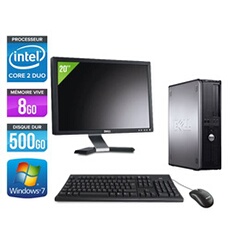 Ordinateur Optiplex 780 Desktop + Ecran 20'' - Gris - Intel Core 2 Duo E7500 / 2.93 GHz - RAM 8Go - HDD 500 Go - DVD - Gigabit Ethernet - Windows 7