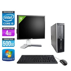 Ordinateur Elite 8100 SFF + Ecran 19'' - Noir - Intel Core i5-650 / 3.2 GHz - RAM 4 Go - HDD 500 Go - DVDRW - Gigabit Ethernet - Windows 7