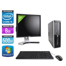 Ordinateur Elite 8100 SFF + Ecran 17'' - Noir - Intel Core i5-650 / 3.2 GHz - RAM 8 Go - HDD 500 Go - DVDRW - Gigabit Ethernet - Windows 7