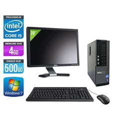 Ordinateur Optiplex 790 SFF + Ecran 20'' - Noir - Intel Core i5-2400 / 3.10 GHz - RAM 4 Go - HDD 500 Go - DVD - Gigabit Ethernet - Windows 7