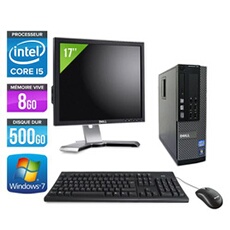 Ordinateur Optiplex 790 SFF + Ecran 17'' - Noir - Intel Core i5-2400 / 3.10 GHz - RAM 8 Go - HDD 500 Go - DVD - Gigabit Ethernet - Windows 7