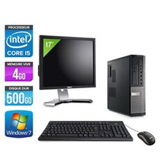 Pc Optiplex 790 Desktop + Ecran 17'' - Noir - Intel Core i5-2400 / 3,10 GHz - RAM 4 Go - HDD 500 Go - DVD - Gigabit Ethernet - Windows 7
