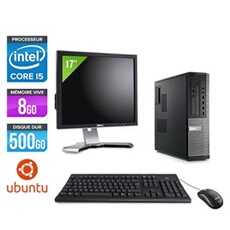 Pc Optiplex 790 Desktop + Ecran 17'' - Noir - Intel Core i5-2400 / 3,10 GHz - RAM 8Go - HDD 500 Go - DVD - Gigabit Ethernet - Ubuntu / Linux