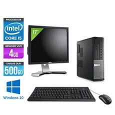 Pc Optiplex 790 Desktop + Ecran 17'' - Noir - Intel Core i5-2400 / 3,10 GHz - RAM 4 Go - HDD 500 Go - DVD - Gigabit Ethernet - Windows 10