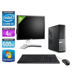Pc Optiplex 790 Desktop + Ecran 19'' - Noir - Intel Core i5-2400 / 3,10 GHz - RAM 4 Go - HDD 500 Go - DVD - Gigabit Ethernet - Windows 7