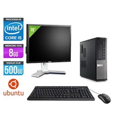 Pc Optiplex 790 Desktop + Ecran 19'' - Noir - Intel Core i5-2400 / 3,10 GHz - RAM 8Go - HDD 500 Go - DVD - Gigabit Ethernet - Ubuntu / Linux