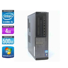 Unité centrale Optiplex 790 Desktop - Noir - Intel Core i5-2400 / 3,10 GHz - RAM 4 Go - HDD 500 Go - DVD - Gigabit Ethernet - Windows 7 Professionnel