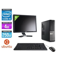 Pc Optiplex 790 Desktop + Ecran 20'' - Noir - Intel Core i5-2400 / 3,10 GHz - RAM 4Go - HDD 250 Go - DVD - Gigabit Ethernet - Ubuntu / Linux