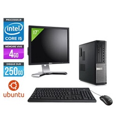 Pc Optiplex 790 Desktop + Ecran 17'' - Noir - Intel Core i5-2400 / 3,10 GHz - RAM 4Go - HDD 250 Go - DVD - Gigabit Ethernet - Ubuntu / Linux