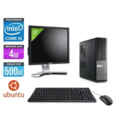 Pc Optiplex 790 Desktop + Ecran 17'' - Noir - Intel Core i5-2400 / 3,10 GHz - RAM 4Go - HDD 500 Go - DVD - Gigabit Ethernet - Ubuntu / Linux