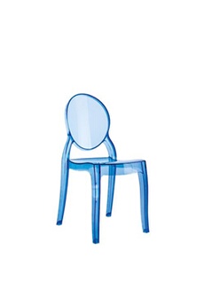 chaise enfant 'kids' bleue transparente en matière plastique