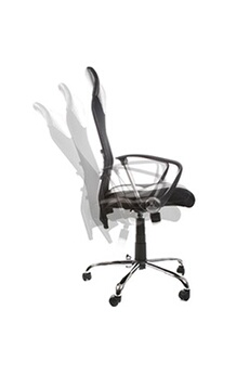 fauteuil de bureau moderne 'roma' noir en matière synthétique et tissu