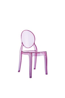 chaise enfant 'kids' rose transparente en matière plastique