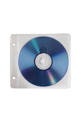 Rangement CD / DVD Hama CD-ROM/DVD-ROM Ring Binder Sleeve - Pochette CD/DVD  - capacité : 2 CD/DVD - blanc (pack de 50)