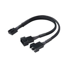 PWM Fan Splitter - Répartiteur d'alimentation de ventilateur - MLI à 4 broches (M) pour MLI à 4 broches (F) - 15 cm - noir