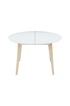 Miliboo Table à manger scandinave ronde extensible blanc et bois L120-150 cm LEENA photo 1