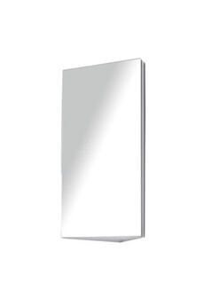 lampe de lecture homcom armoire miroir salle de bain armoire de toilette murale meuble d'angle 2 étagères dim. 30l x 18,4l x 60h cm acier inox.