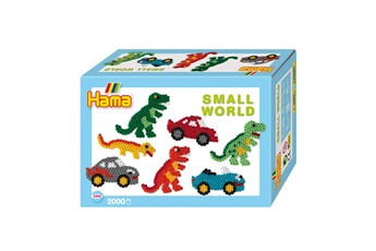 Autres jeux créatifs Hama Perles à repasser hama midi : collection le monde miniature : dinosaures et voitures