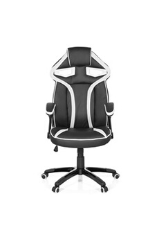 chaise gaming hjh office chaise gaming / chaise de bureau guardian simili cuir noir / blanc
