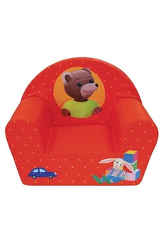 décoration enfant jemini fauteuil club petit ours brun rouge