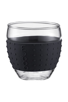 tasse et mugs bodum pavina 11165-01 set 2 verre 0,1 l noir