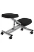 Idimex Tabouret ergonomique ROBERT siège ajustable repose genoux chaise de bureau sans dossier, en métal et assise rembourrée noir photo 3