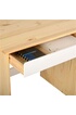 Idimex Bureau HUGO avec rangement 5 tiroirs style scandinave en pin massif vernis naturel et lasuré blanc photo 2