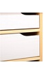 Idimex Bureau HUGO avec rangement 5 tiroirs style scandinave en pin massif vernis naturel et lasuré blanc photo 3