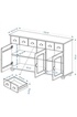 Idimex Buffet COLMAR commode bahut vaisselier meuble bas rangement avec 3 tiroirs et 3 portes, en pin massif lasuré blanc photo 4