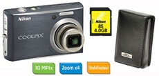 CoolPix S610 Gris Anthracite + Etui Noir + Carte SDHC 4 Go