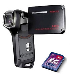 Xacti VPC-CA9 Noir (étanche - 1,5 m) + Carte SDHC 4 Go
