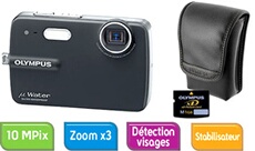 µ STYLUS-550 WP (étanche) Noir Pack Fnac : Etui + Carte xD 1 Go