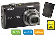 CoolPix S620 Noir + Etui + Carte SDHC 4 Go