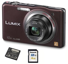 Compact Lumix DMC-SZ7 Chocolat + Carte 4 Go + 2ème Batterie