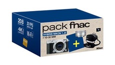 Appareil photo hybride Nikon Pack Fnac Hybride 1 J5 Silver + Objectif Nikkor 10-30 mm f/3.5-5.6 VR PDZ + Fourre-tout + Carte SDHC 8 Go