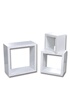 vidaXL Ensemble de 3 étagères cube blanc photo 1