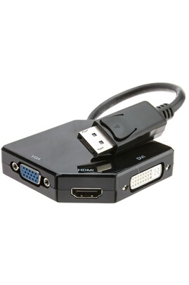 Adaptateur et convertisseur CABLING ® Adaptateur Displayport, DisplayPort  vers HDMI / DVI 24+5 / VGA mâle à femelle câble adaptateur convertisseur  compatible 4 K résolution via HDMI