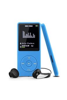 Lecteur 8GB MP3 avec (soutien la carte mémoire de 64Go) lecture de musique jusqu'à 70 heures ,Bleu 