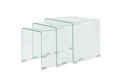 Table Basse Vidaxl Ensemble De Tables Gigognes 3 Pieces Verre