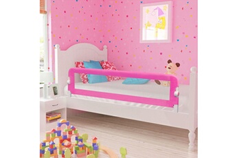 Barrière de lit bébé GENERIQUE Accessoires de sécurité pour bébés collection sucre barrière de lit pour enfants 150 x 42 cm rose