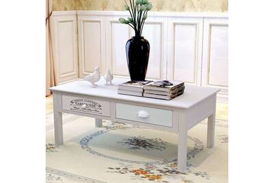 Table Basse Vidaxl Table Basse En Style Francais Bois Darty