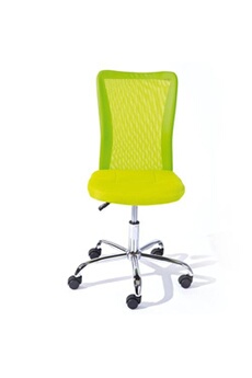 fauteuil de bureau inter link chaise de bureau verte et pieds métal chromé kelly